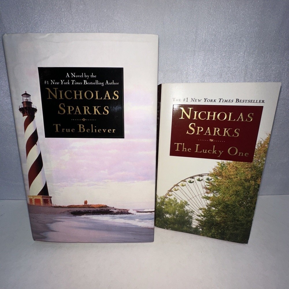Lot of 2 Books by Nicholas Sparks " True Believer" &  "The Lucky‎ One"